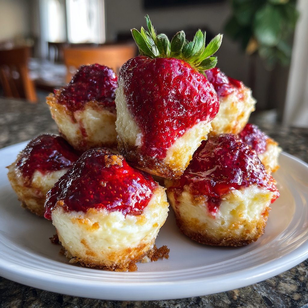 Mini Cheesecake Stuffed Strawberries